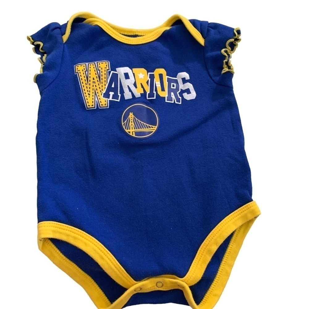 Nba Warriors baby girl blue onesie size 3/6 months
